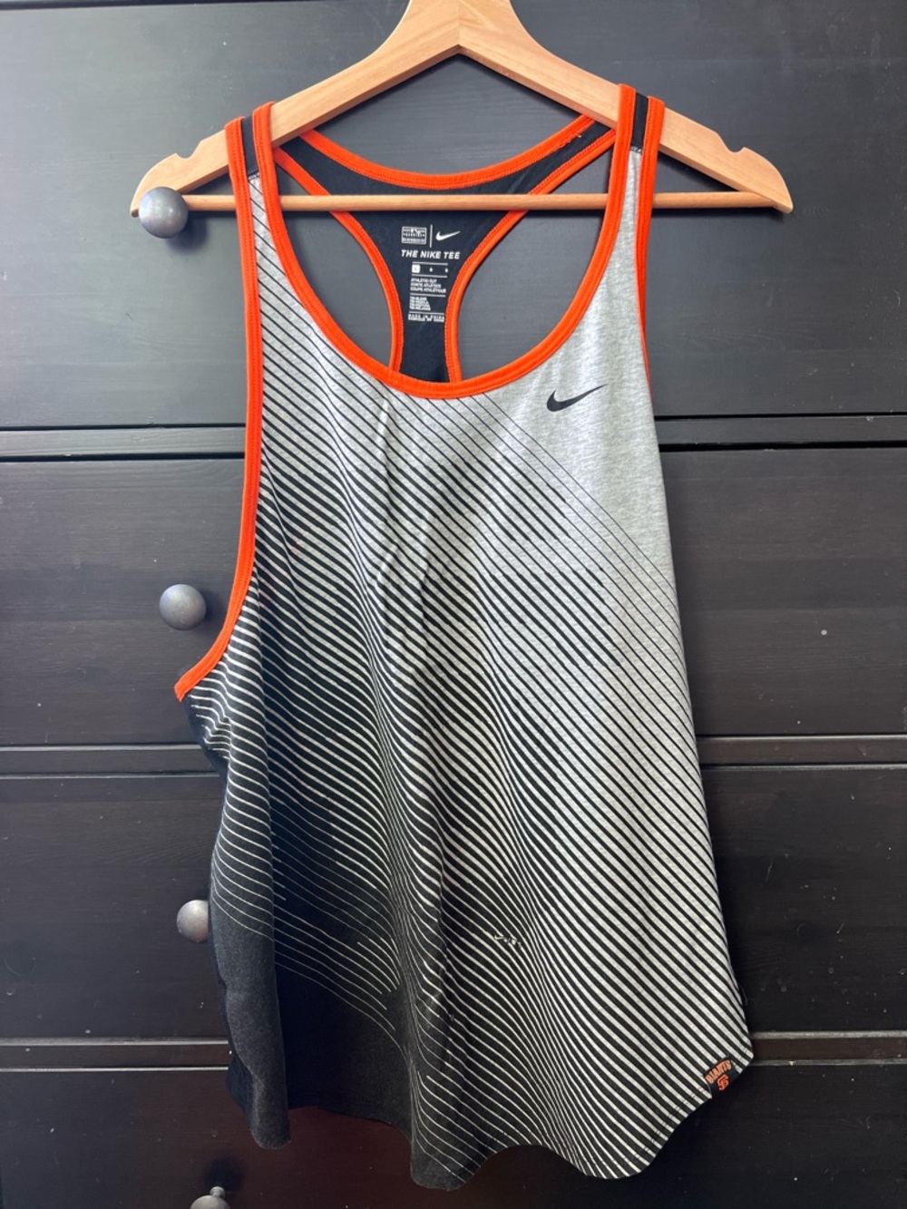 SF Giants - Nike Black & Gray Striped Racerback Tank  - Women’s Large